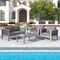 Costway Patio Aluminum Loveseat Sofa Outdoor Furniture Set with Thick Back & Seat Cushions Grey